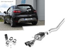 FOX Edelstahl Racing-Komplettanlage ab Kat Renault Clio 4 GT-Line 2x76mm rund