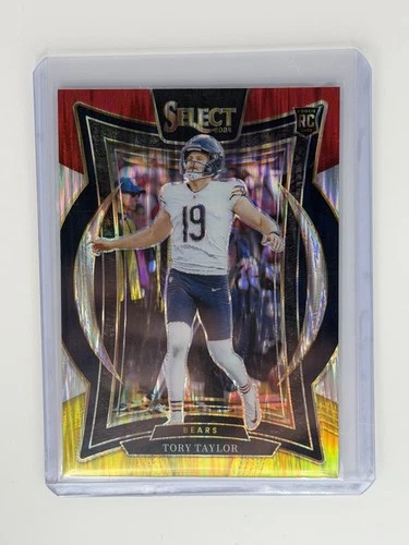 2024 Panini Select - Concourse Tory Taylor #1 Red &amp; Yellow Shock Prizm (RC)