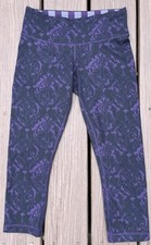 Lululemon Leggings Womens Sz 4 Purple Paisley Cropped Crop Athleisure Yoga Pants
