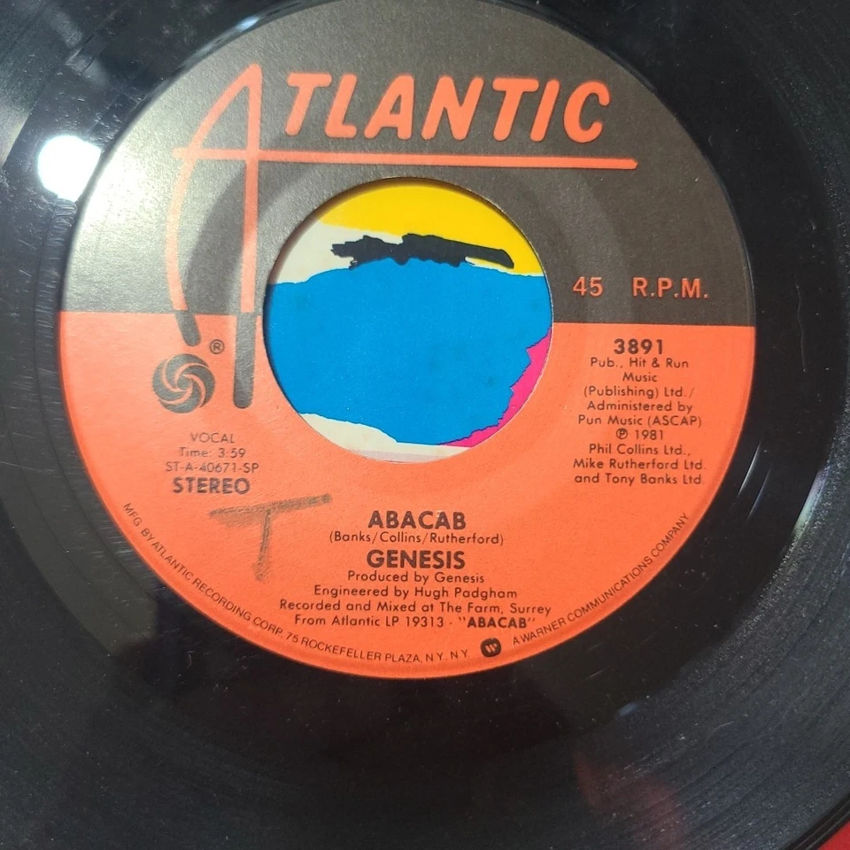 Genesis ~ Abacab/ Who Dunnit? ~ Atlantic PS 45 RPM  Record - Image 4 of 4