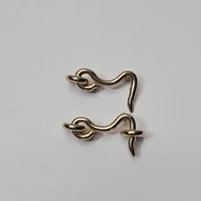 2  Vintage HAT PINS/ Brooches/Pins Pair of Hooks/Latches SILVER-Tone