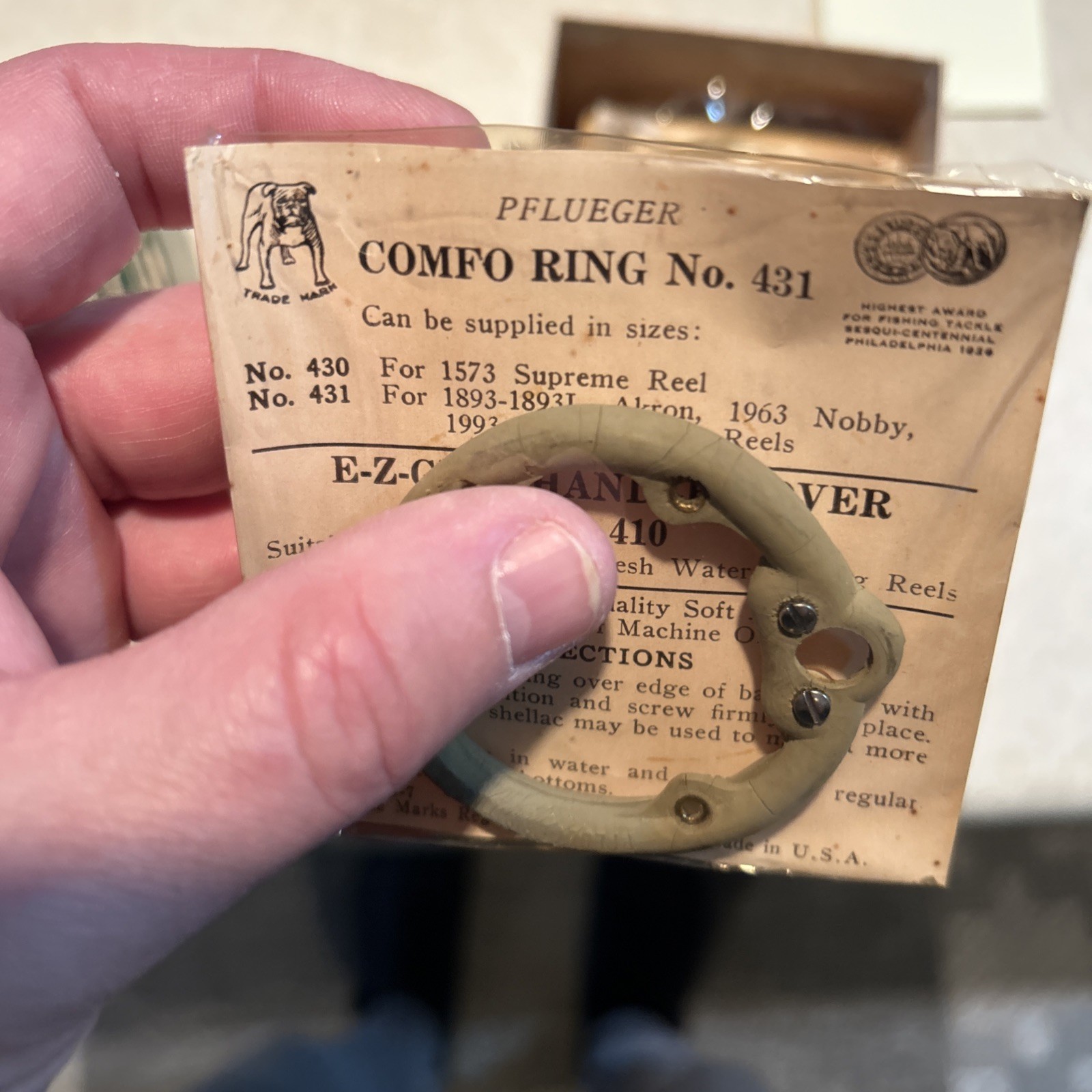 Vintage Pflueger No 431 Soft Rubber Ring Grip Replacement Grips Read Description