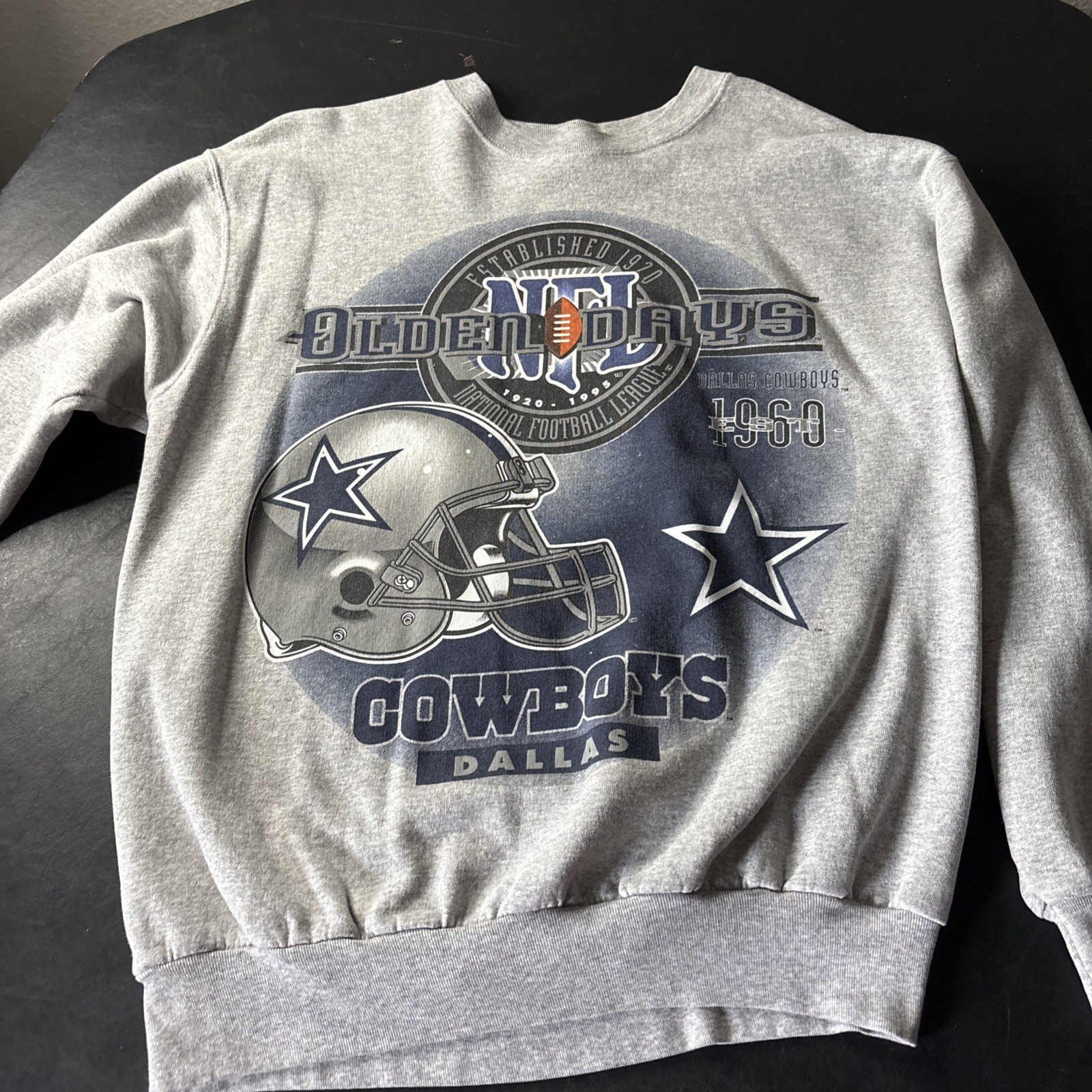 Vintage 90'S TEAMWORK NFL Dallas Cowboys Print Sweatshirt Men's Size XL RARE!!!
