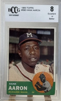 Hank Aaron 1963 Topps #390 (Beckett 8) - Bild 1 von 2