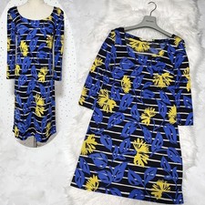 PRADA Authentic Silk 100 Border Floral Pattern 3 4 Sleeve Dress