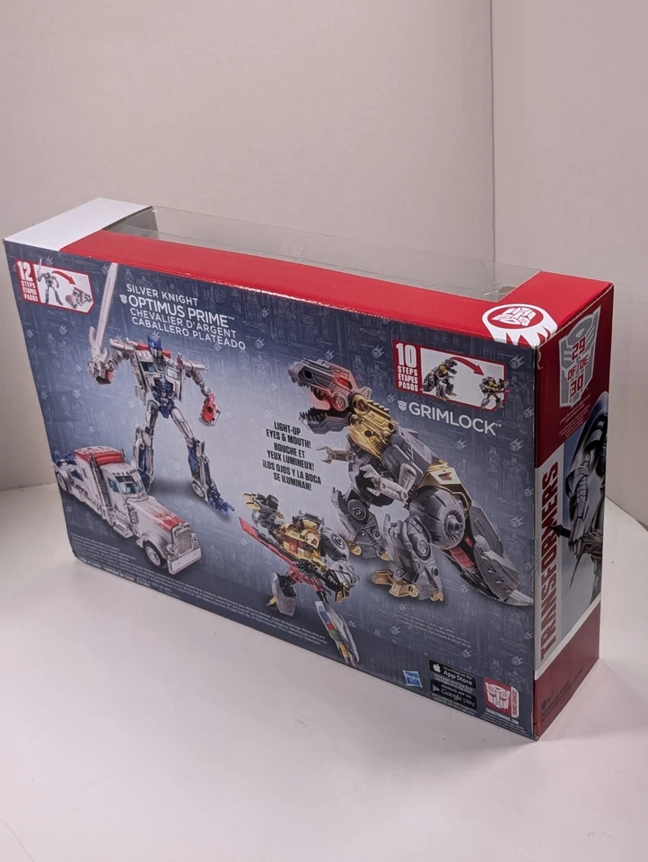 Transformers Silver Knight Optimus Prime & Grimlock Target Exclusive (2014) NIB  - Image 4 of 4