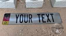 Bmw Euro Style Custom German License Plate Brushed Aluminum Any Text
