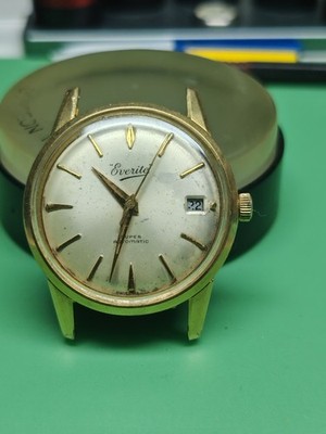 Everite Super Auto 30 Jewel Micro Rotor Wristwatch - Gold Case - 17mm Lug-lig