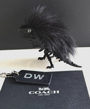COACH BLACK REXY LONG MOHAWK REXY BAG CHARM FOB KEYCHAIN 21772 EUC