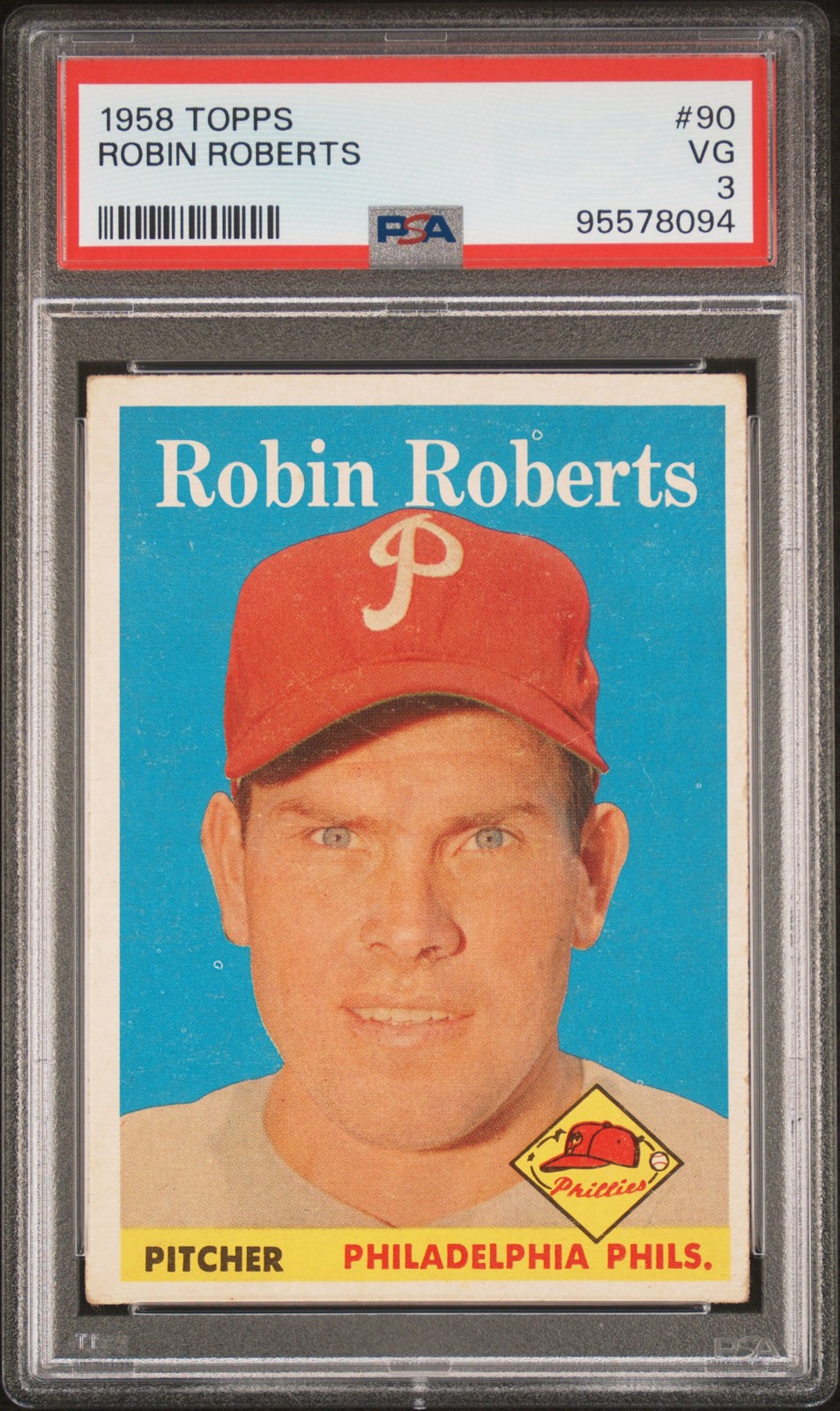 1958 TOPPS #90 ROBIN ROBERTS PSA 3