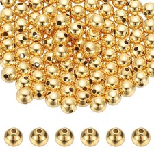 5 mm Spacer Beads, 100 Pcs Metal Charm Loose Round Bead Spacers Gold Tone
