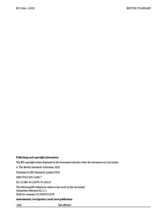 BS 5266-1:2025 Emergency Lighting - Part 1: CoP Emergency lighting of premises - Image 2 of 4