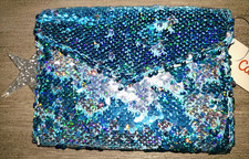 girls NEW NWT BLUE SILVER SPARKLE PURSE EASTER SCHOOL STAR CAT JACK STRAP NICE 