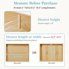 8 Pack Drawer Dividers for Clothes, 4" High 10.2"-16.5" Adjustable Expandable...