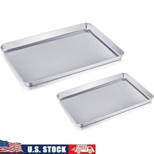 Baking Sheet Cookie Sheet Set of 2 Stainless Steel Baking Pan Tray Professional