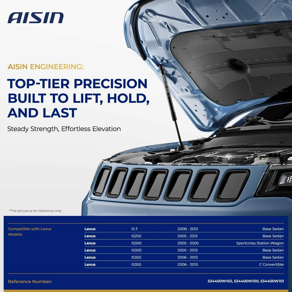 Soporte de elevación de capó AISIN GAST-01126 2 piezas para Lexus IS F 2008-2013 IS250 2005-2013 Foto 2 de 4