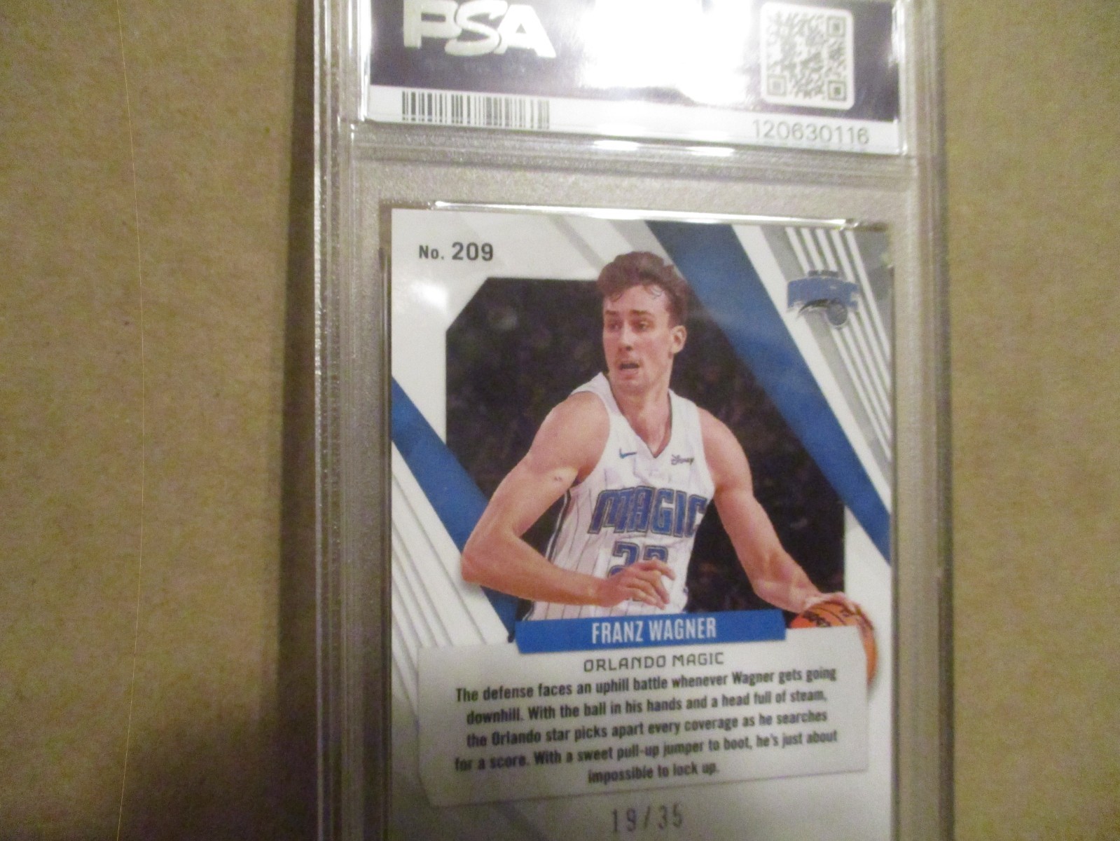2023-24 PHOENIX FRANZ WAGNER #209 BLUE INTERNATIONAL 19/35 PSA 10 GEM MINT MAGIC view 15