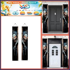 Halloween Porch Banner Skeleton Demon Vertical Hanging Decorations Front Door