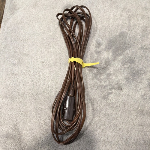 Vintage Brown Extension Cord, 1 Outlet, US Plug, 120V Indoor,