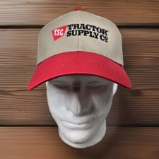 Tractor Supply Co Baseball Cap Hat Mens Adjustable Snapback OSFM Tan And Red