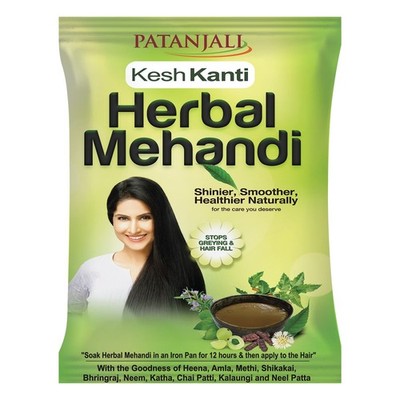 3x Patanjali Kesh Kanti Herbal Henna Mehandi Powder hair color growth 150gm