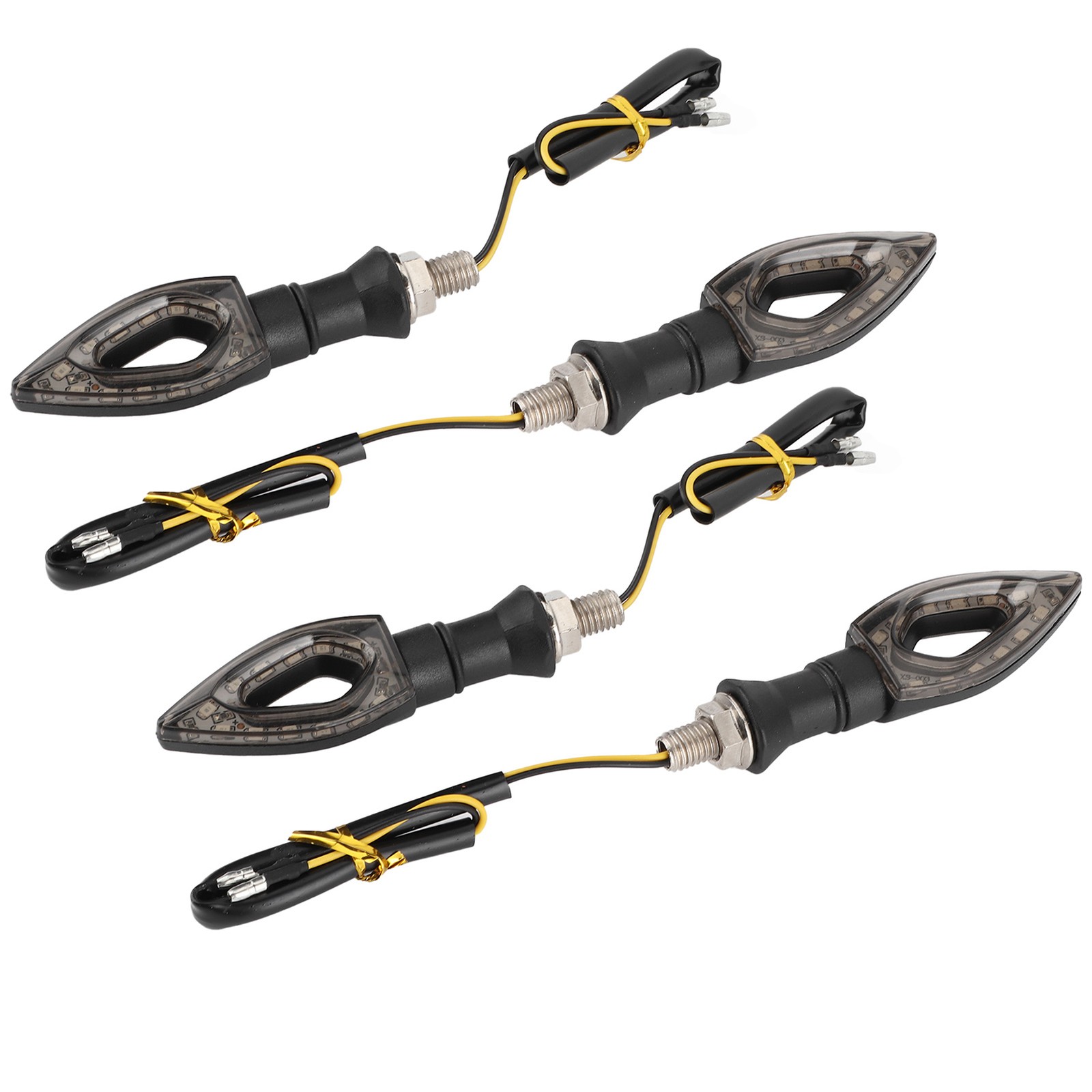 4Pcs Universal Motorcycle Turn Signal Indicator Light 12 LED Amber Blinker W BAJ