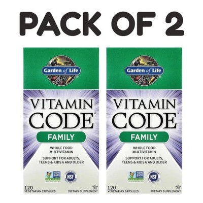 Garden of Life Vitamin Code Family   120 Veggie Capsules   Pack of 2