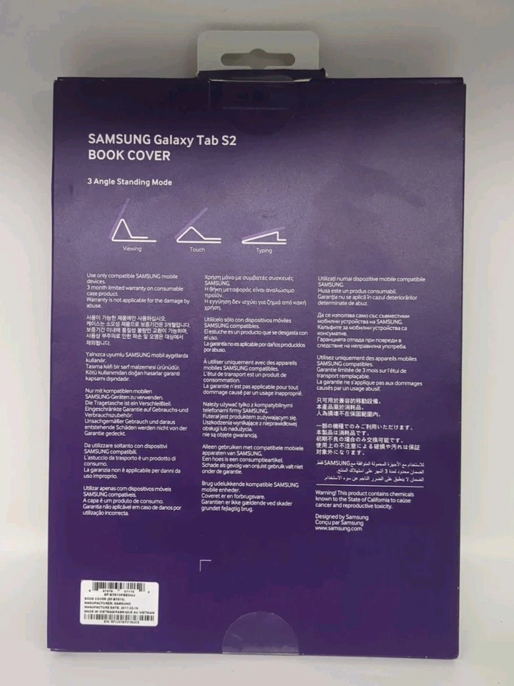 Samsung Galaxy Tab S2 9.7 Inch Book Cover EF-BT810PBEGUJ - Image 2 of 2