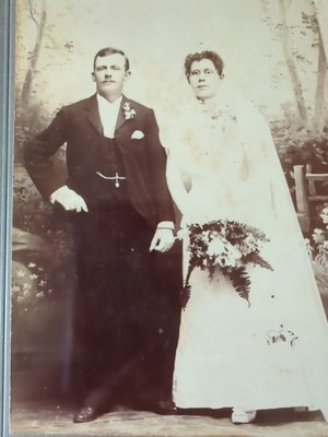 Wedding Cabinet Card - Lill & Charlie, Brisbane Australia c1900