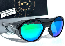 NEW Oakley CLIFDEN Shiny Black Round POLARIZED Galaxy Jade Sunglass 9440