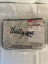 Thirty-One Rubie Mini Zip Clutch, White/Black...