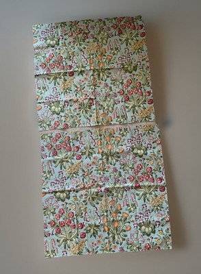 Pair Liberty William Morris Style Faux Cross-stitch Floral Fabric Blue Colorway