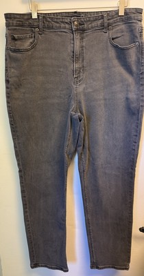 American Eagle Jeans Womens 16 Washed Black Mom Jean Ankle High Rise Denim