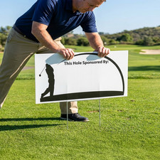 18-Pack Golf Tournament Hole Sponsor Yard Signs 12x24 w Stakes Tee Box Event