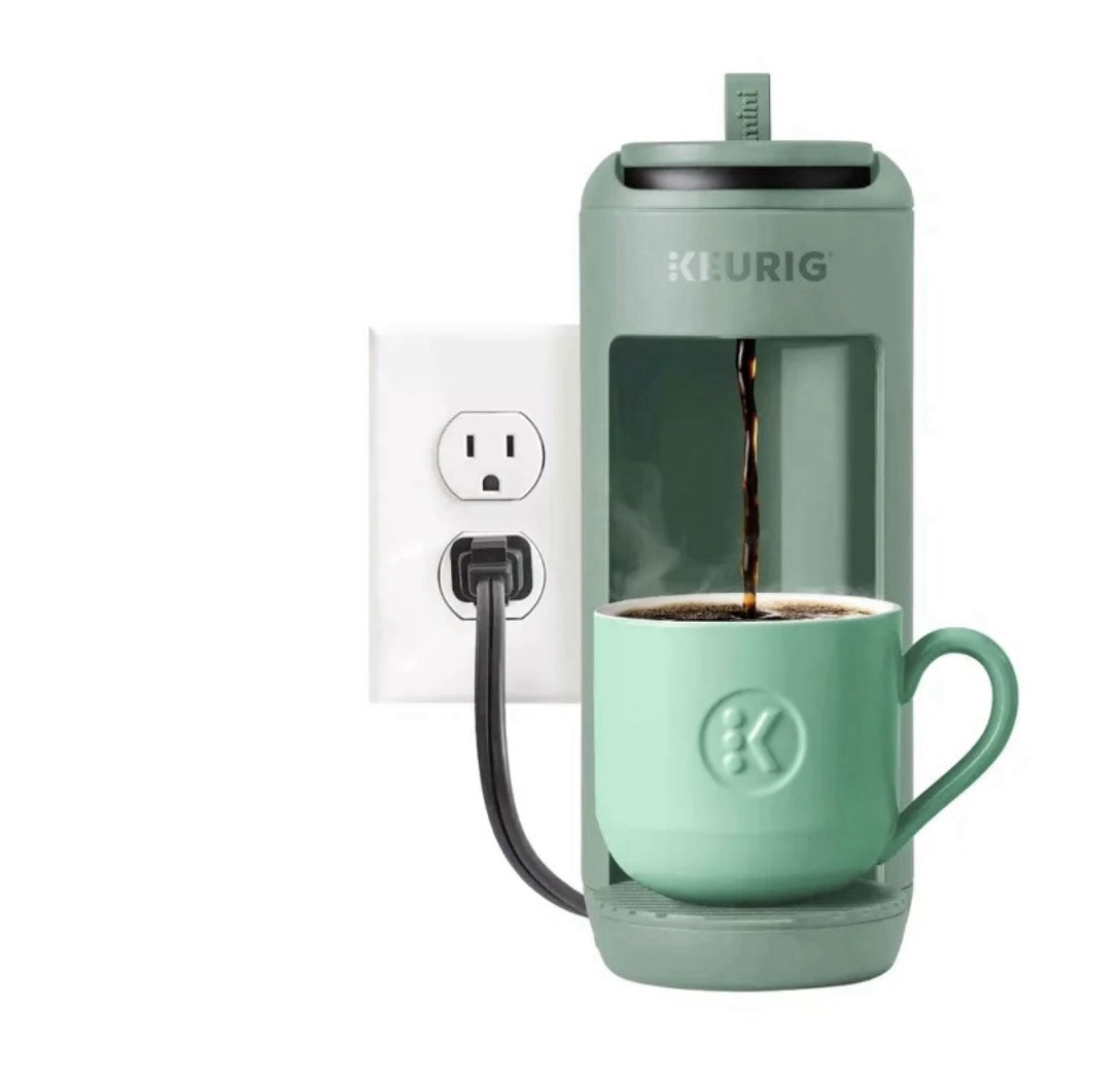 Keurig K Mini Coffee Maker Sage Green Slim Space Saving Pod Brewer