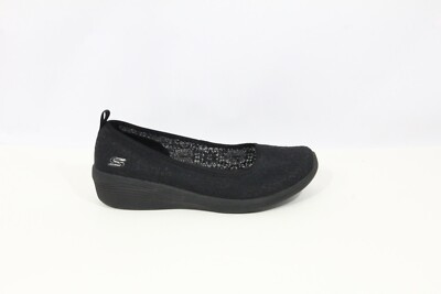 Skechers Arya Airy Days Slip on Shoes sz Women Black Wedge - Main Image