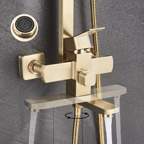 Bathroom Exposed 8"Rain Shower Faucet System Outdoor Shower Fixture Wall Mounted - Picture 67 of 287