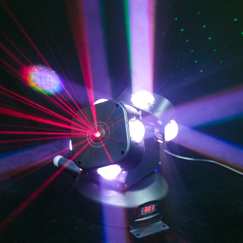 3 Köpfe drehbar bewegliches Kopflicht RGBW Laserstrahl Bühnenlicht DMX DJ Zimmer Party - Bild 8 von 14