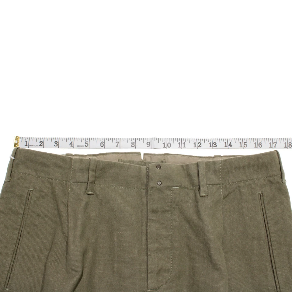 Incotex NWOT Chinos/Casual Pants Size 50 (34 US) Slim Fit In Green Cotton/Linen - Image 3 of 4