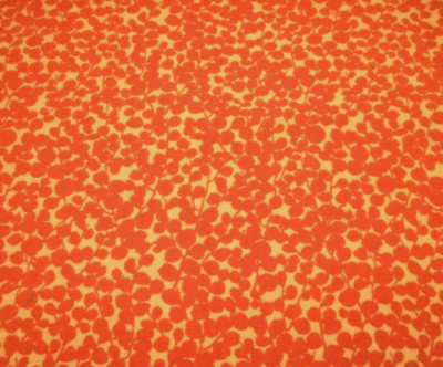 Autumn Quilt Fabric 7/8 Yard Orange Floral on Dusty Yellow Cotton Fall Vtg PC
