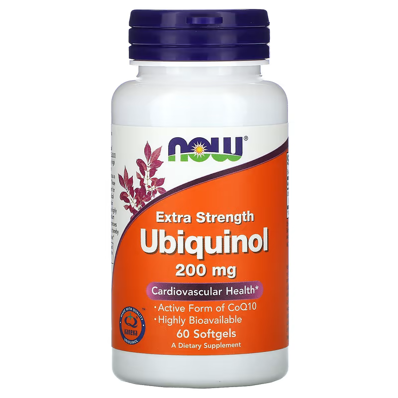 NOW Foods Ubiquinol 200mg 60 Softgels | Active CoQ10 (Kaneka QH™)
