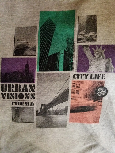T Shirt Urban Visions XL Grey Graphic Logo Print Design Pre Loved Tom Tailor - Picture 19 of 24