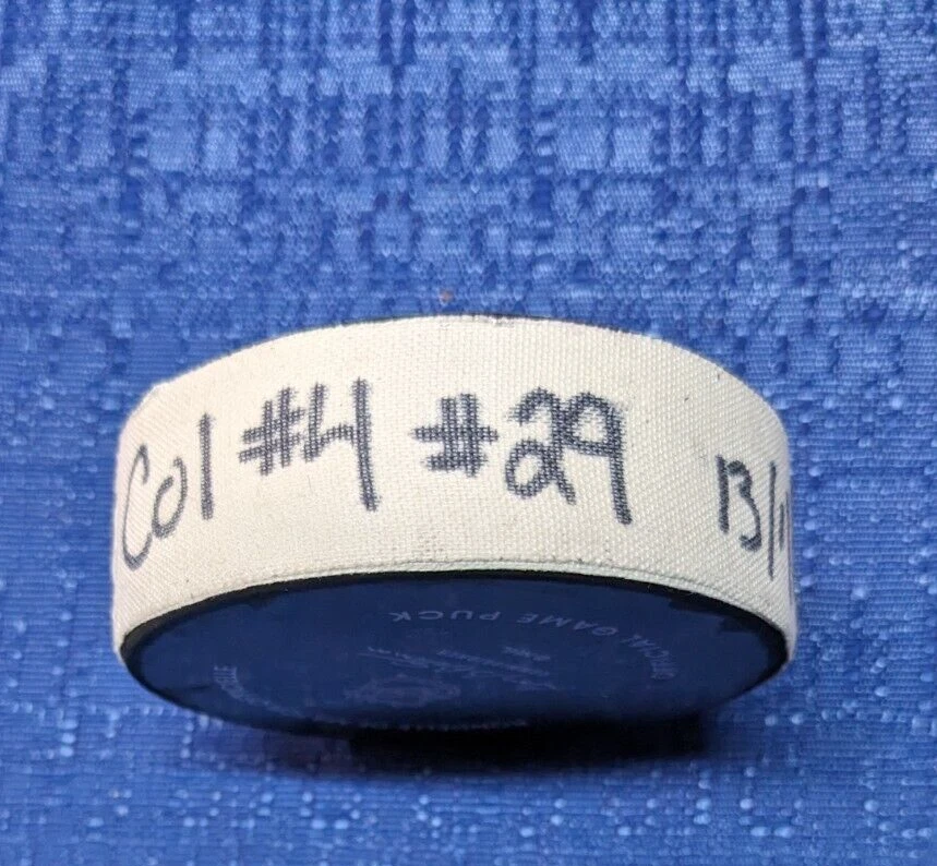 Toronto Maple Leafs vs Colorado Avalanche Nathan MacKinnon goal puck 13-01-24 - Image 3 of 4