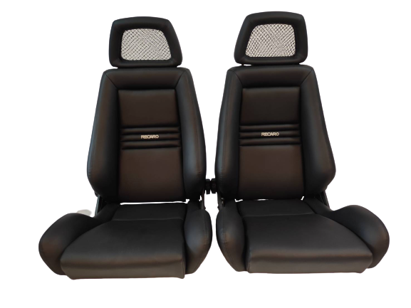 レカロ　RECARO ヘッドレスト　LS LX Recaro LX Black Leather Net Headrest Seats PAIR OF AUTHENTIC