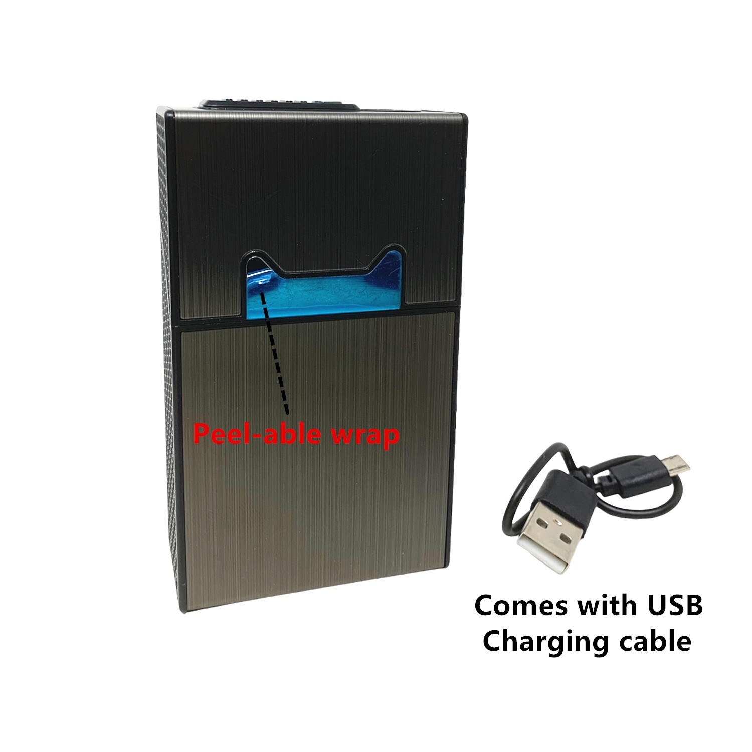 3X Cigarette Case Lighter Flameless Tobacco Box Holder Waterproof Rechargeable