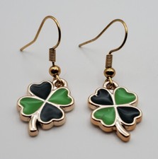 St Patricks Shamrock fishhook earrings