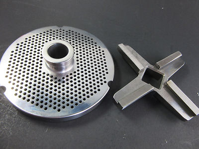 #52 x 1/8'' 3.0 mm holes STAINLESS Meat Grinder plate & knife  Hobart Biro Berkel