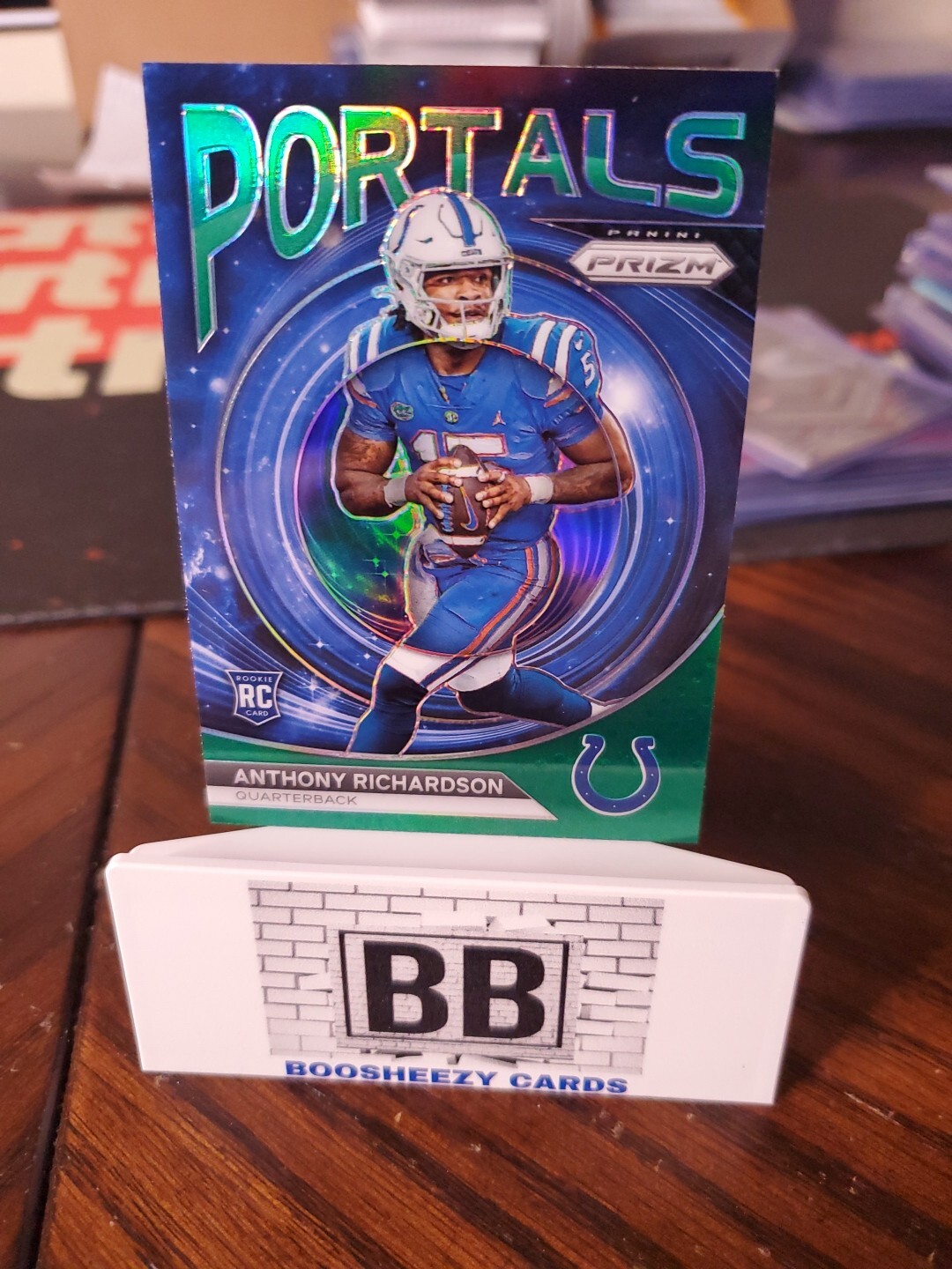 2023 Panini Prizm Anthony Richardson Portals Green Wave Prizm Rookie RC #PO-5