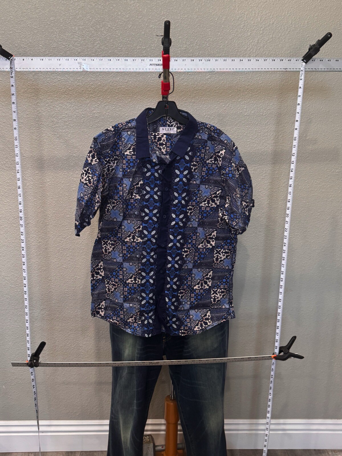 Nobby Geometric Pattern SHORT SLEEVE BUTTON UP SH… - image 2