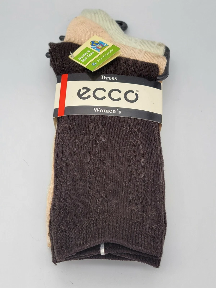 En nat travl Meningsfuld 3 Pair ECCO Women&#039;s Trouser Socks Bamboo Brown, Beige, Mint Sock Size  9 - 11 | eBay